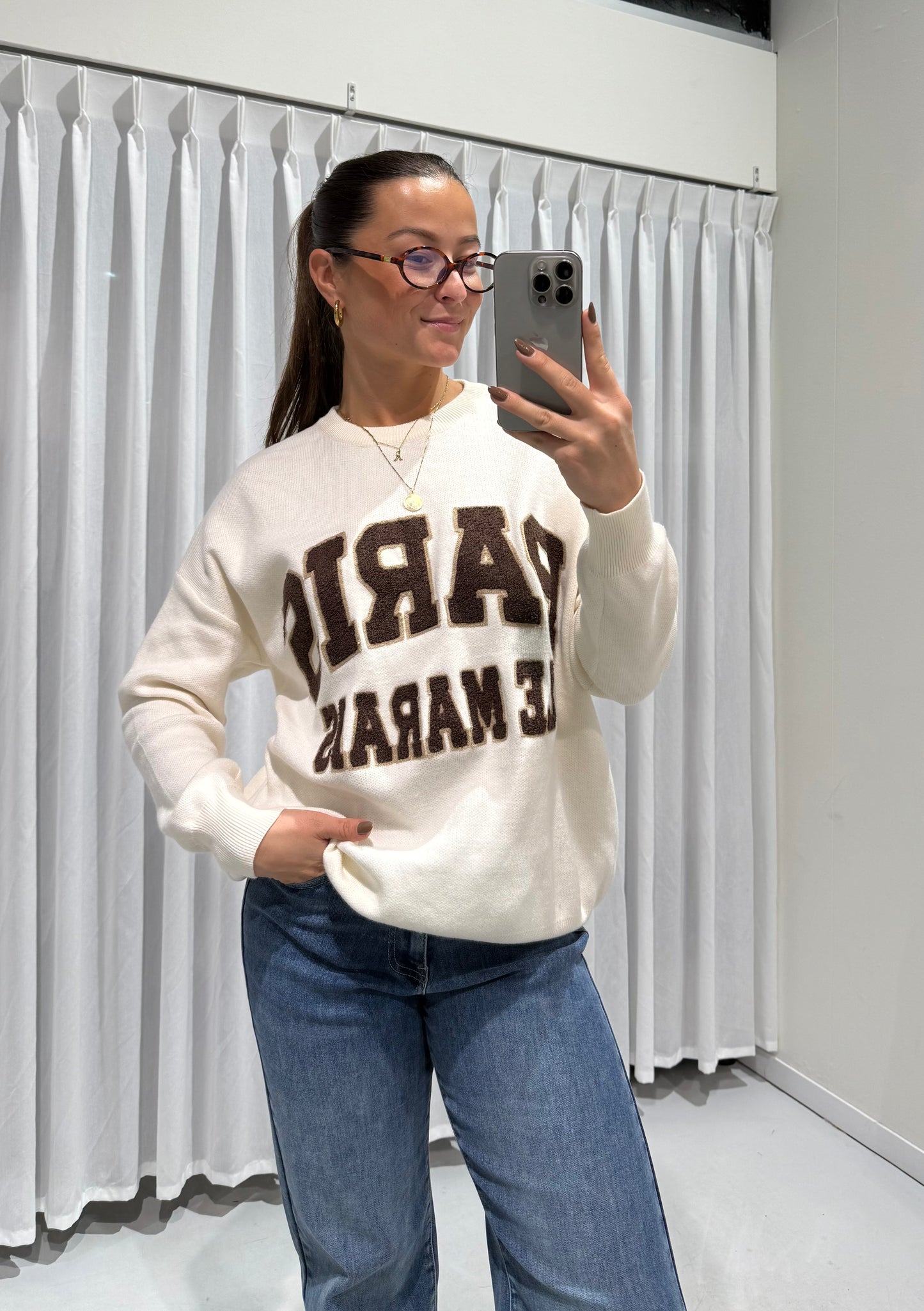 Paris sweater white