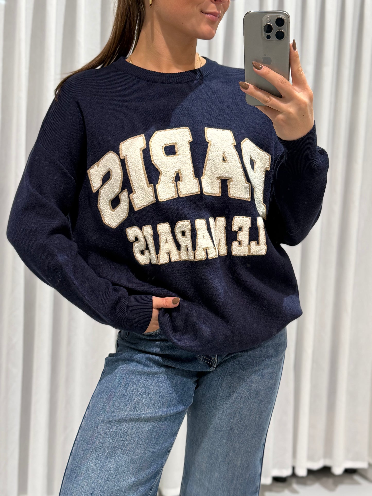 Paris sweater blue