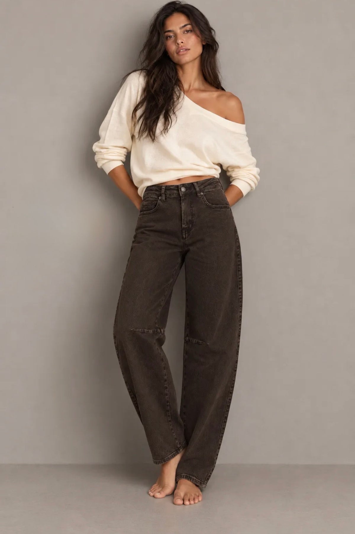 Dilara balloon jeans dark brown