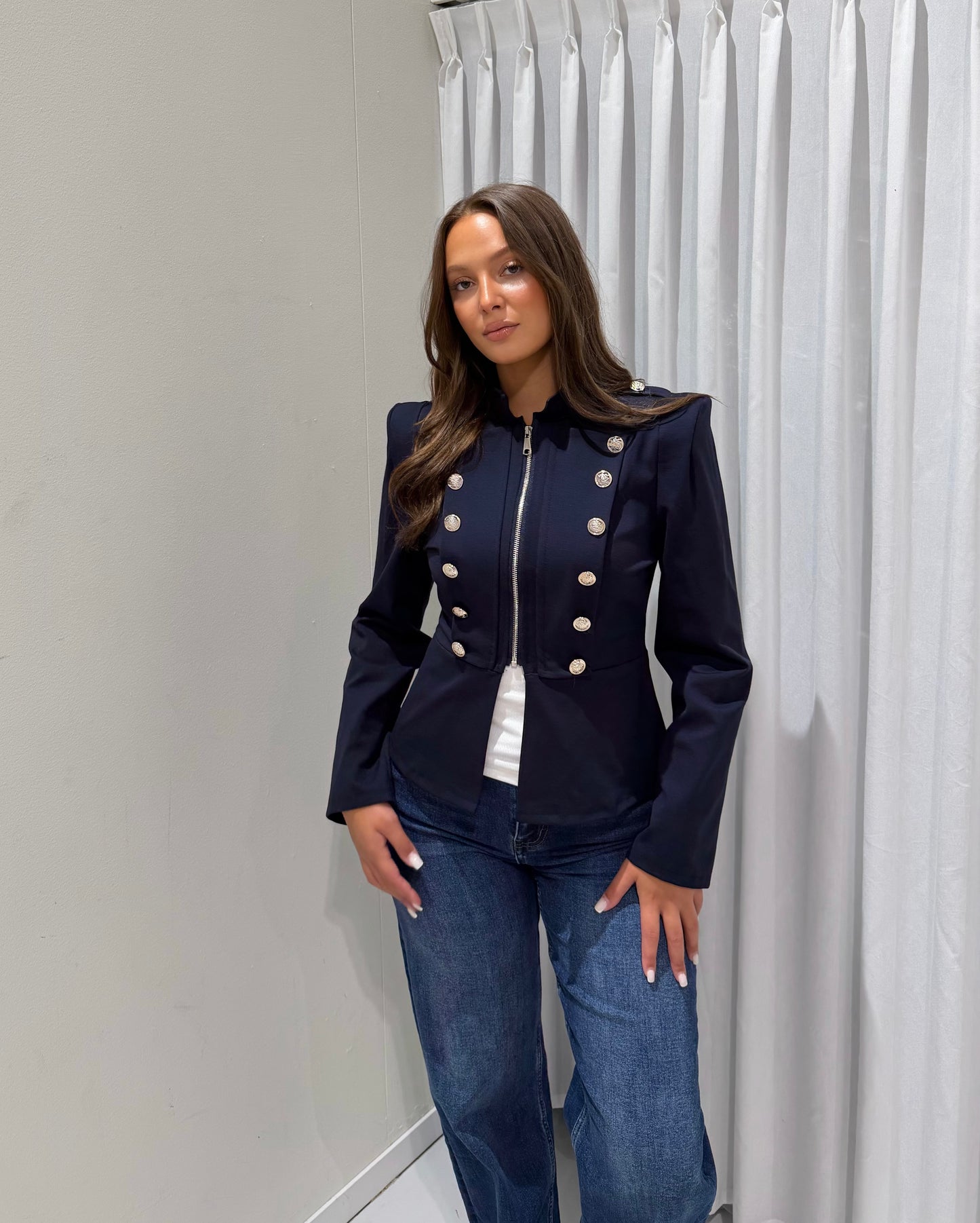 Famke vest blue