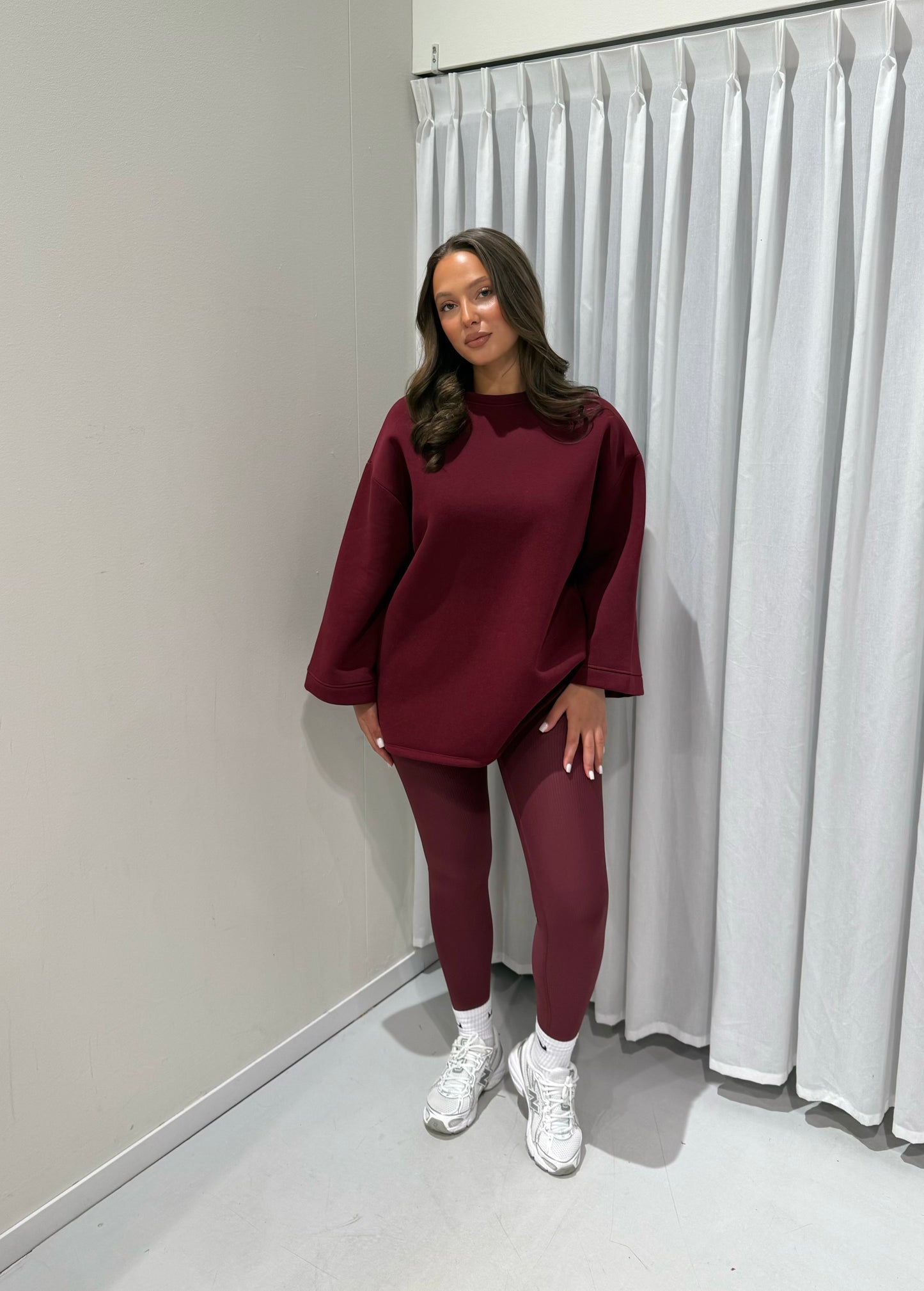 Ribbed legging burgundy