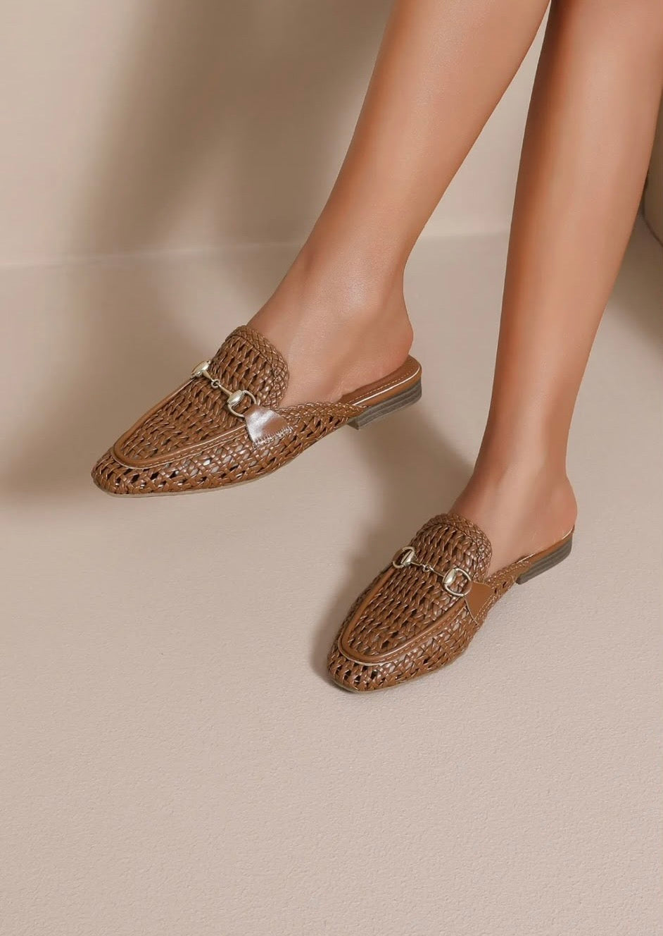 Sofia woven loafers camel