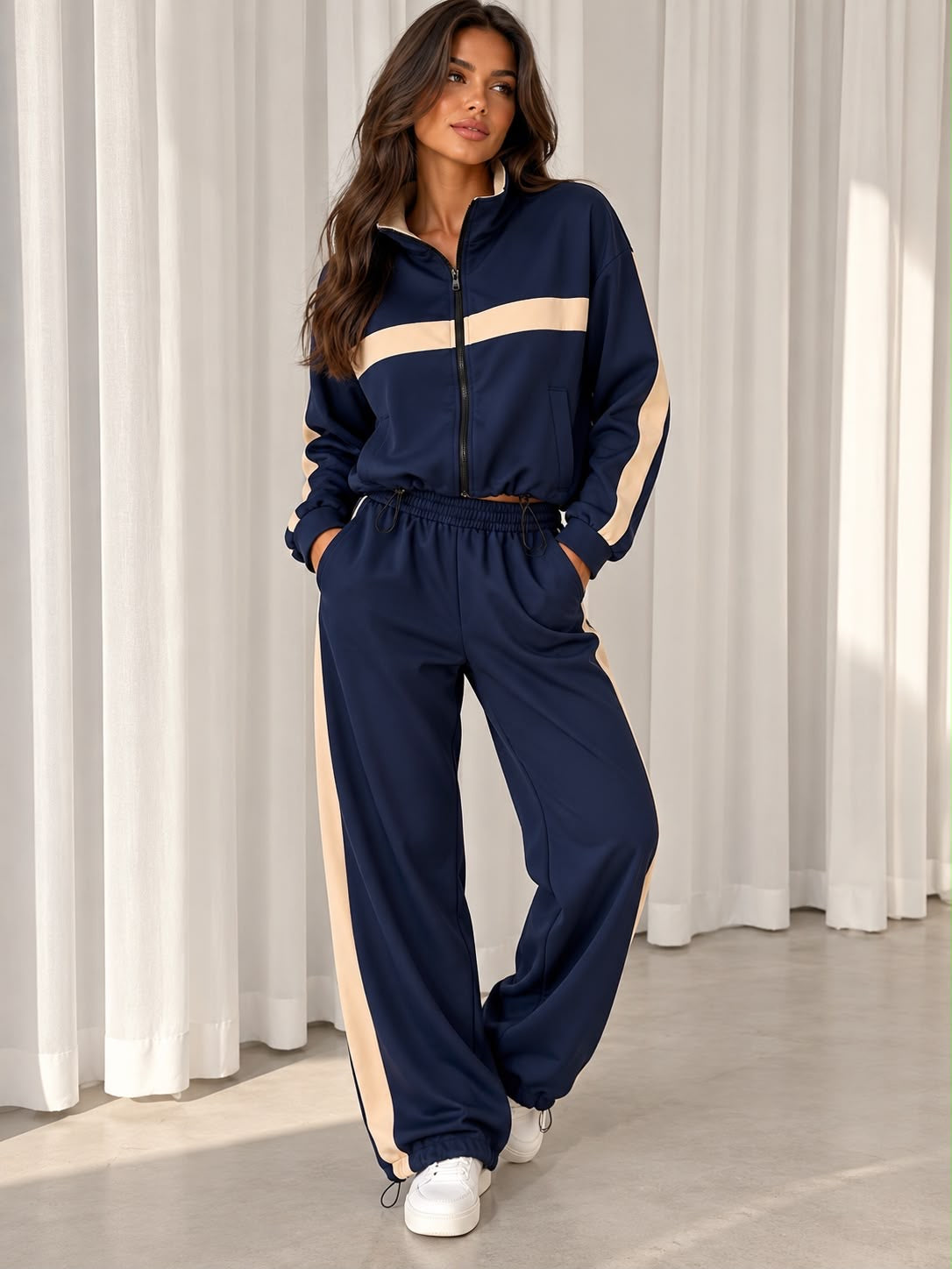 Mira stripe tracksuit blue