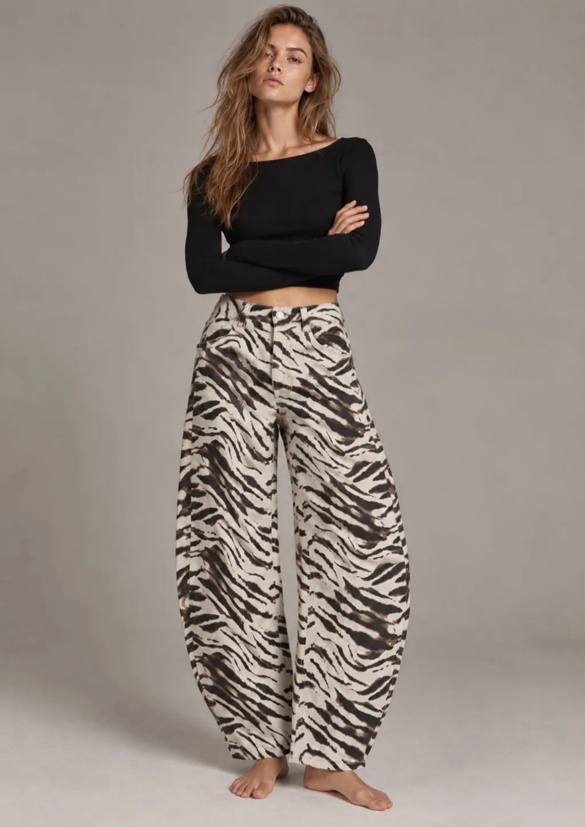 Zebra print jeans