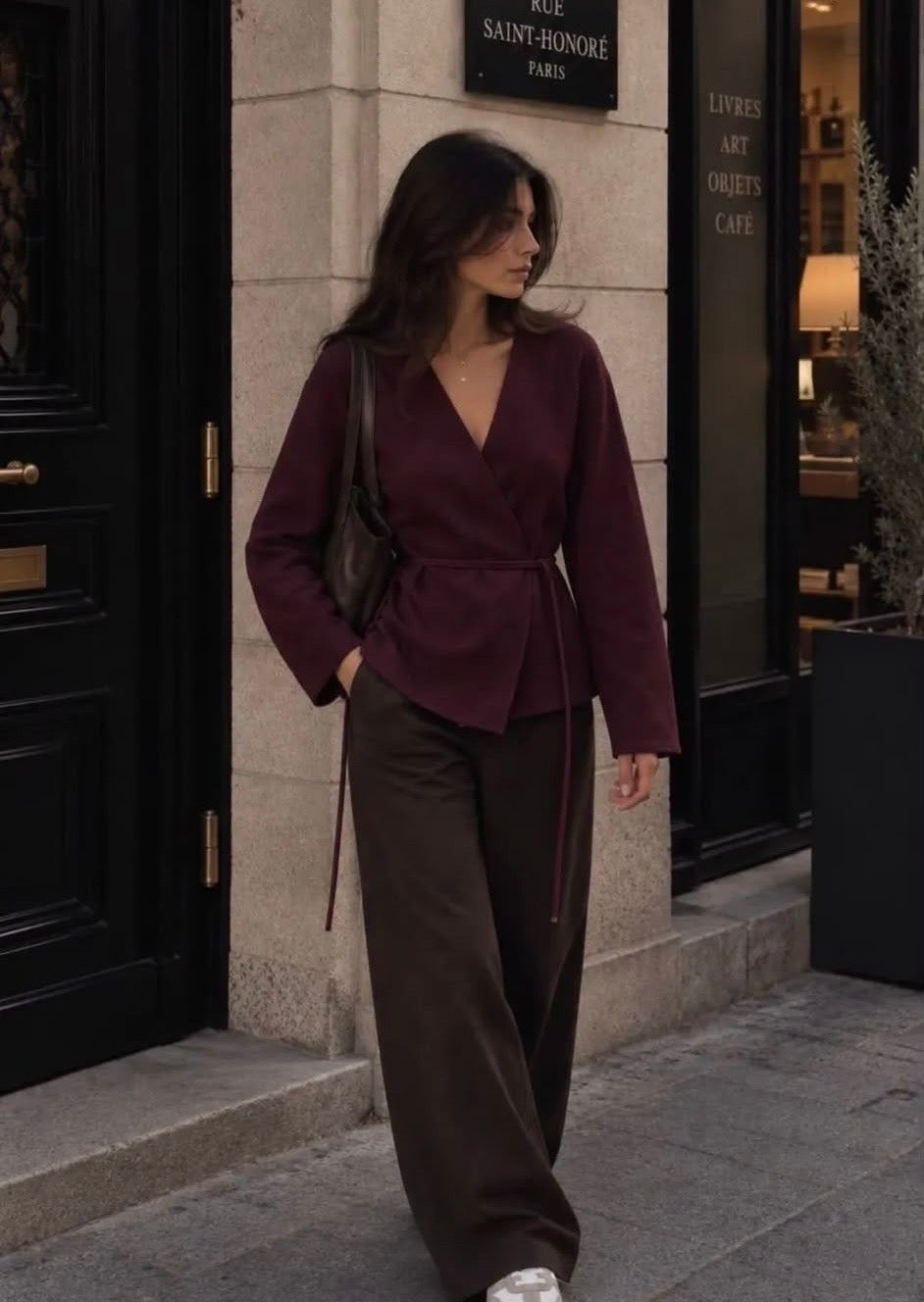 Elara wrap top burgundy